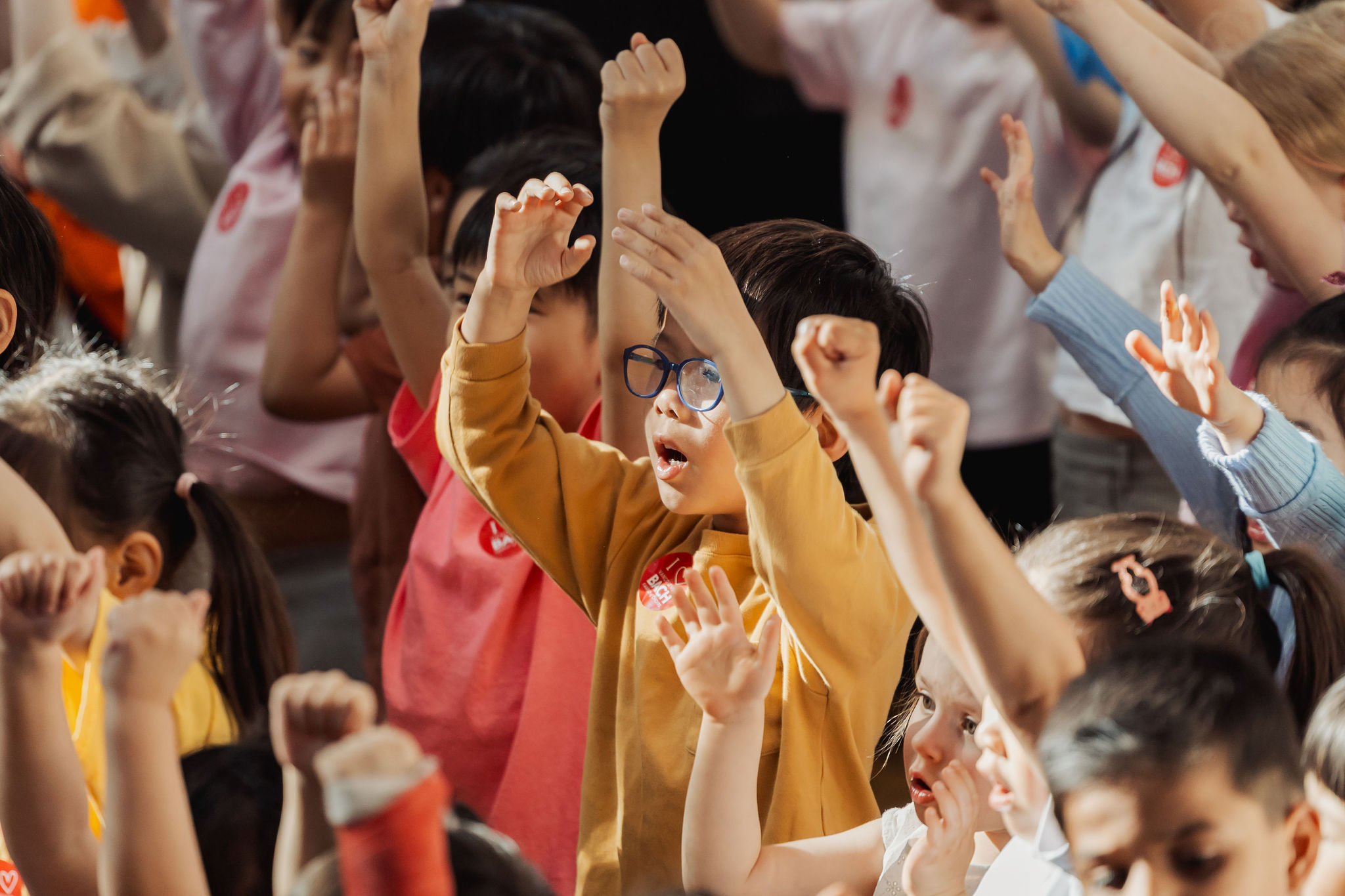 Piccolini singers at SummerSing 2025 Young children singing together